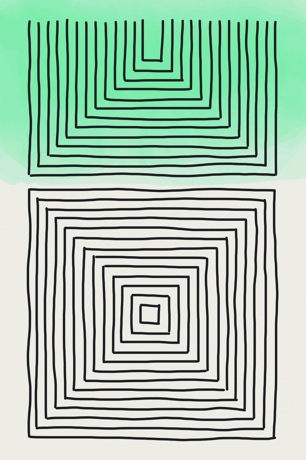 Light Green Watercolor Shapes #1 Poster och Canvastavla