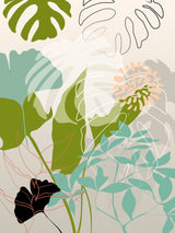 Leaves Line Boho3 Kopie Poster och Canvastavla