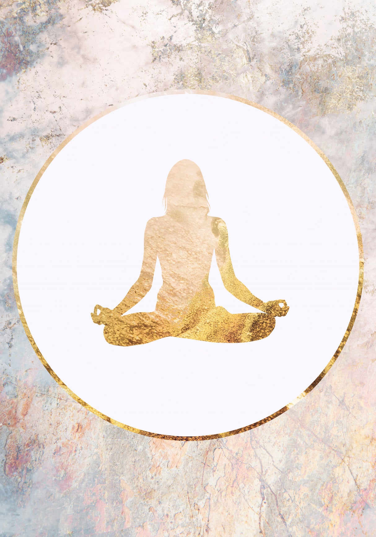 Yoga gold 2 Poster och Canvastavla