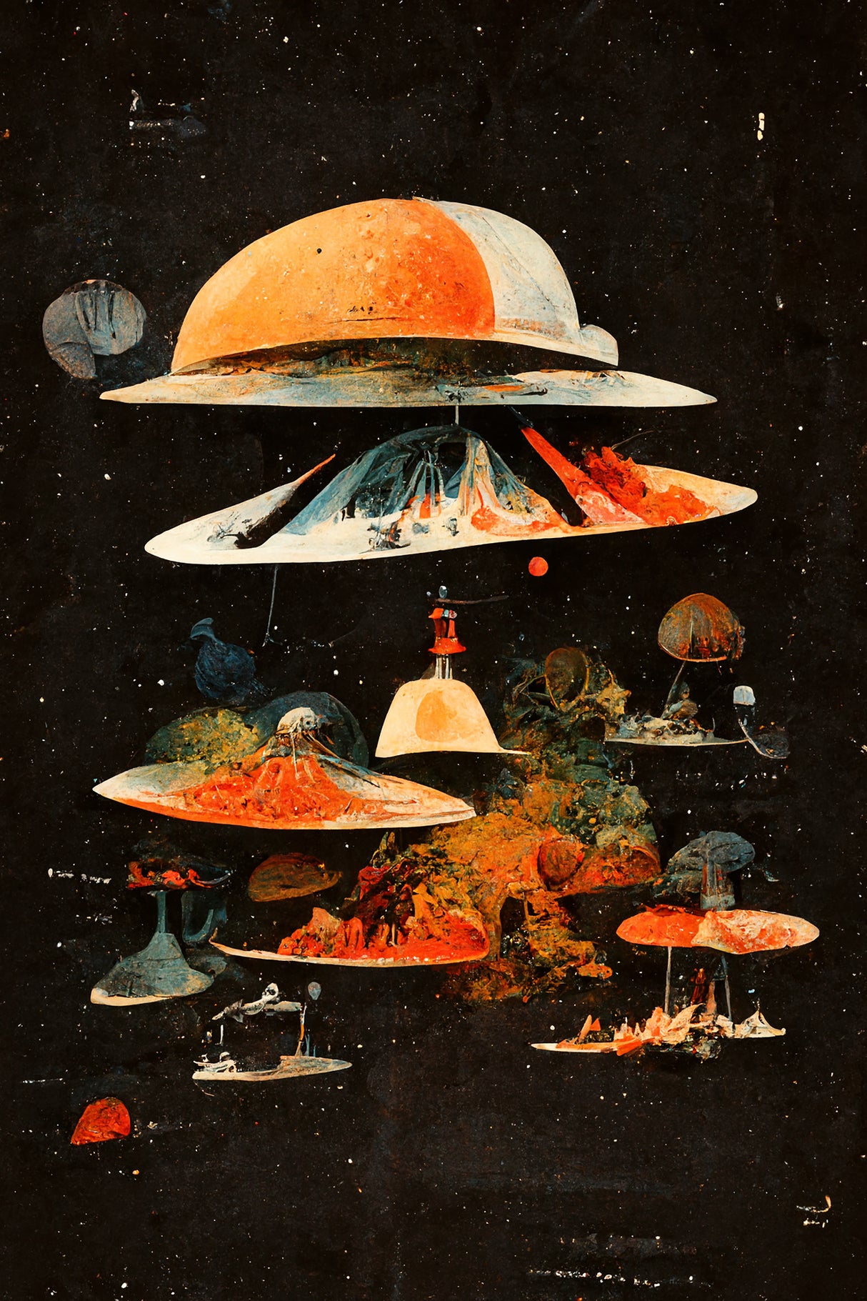 Flying Saucers Poster och Canvastavla