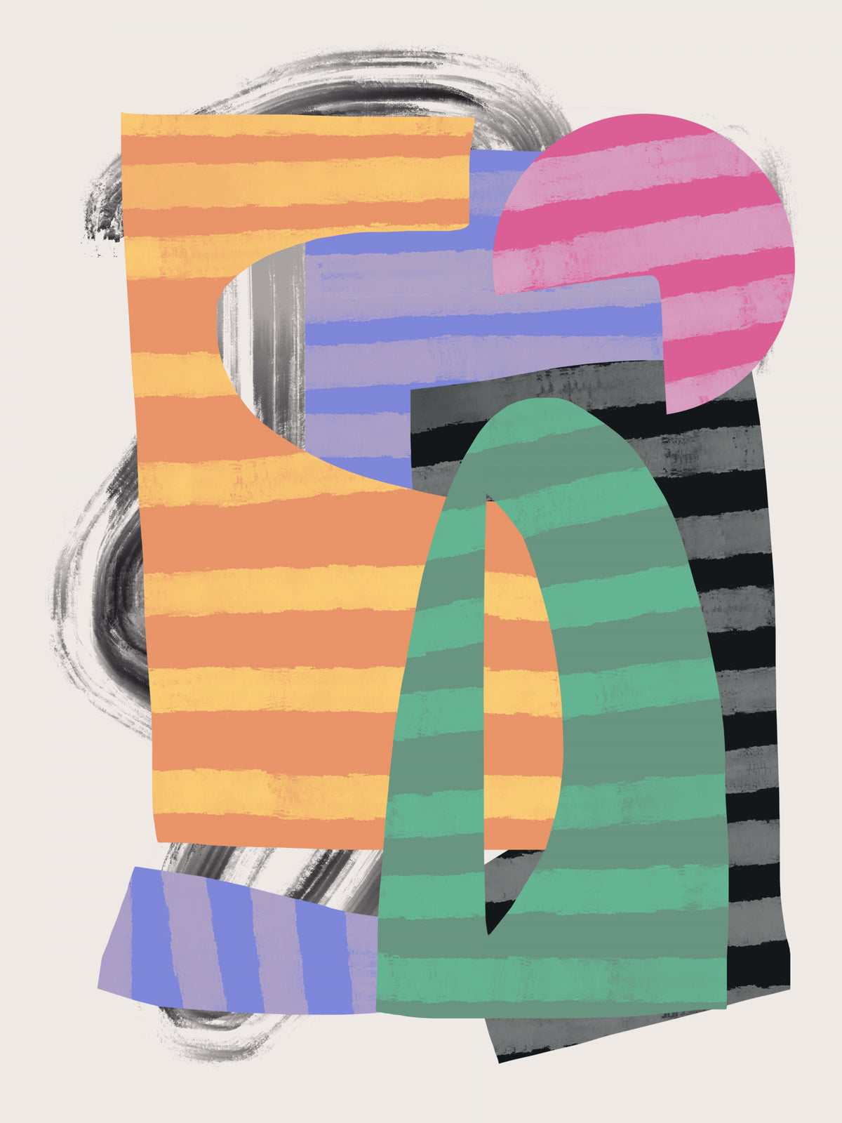 Abstract Stripe Minimal Collage 24 Poster och Canvastavla