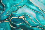 Turquoise Teal Marble Glam Poster och Canvastavla