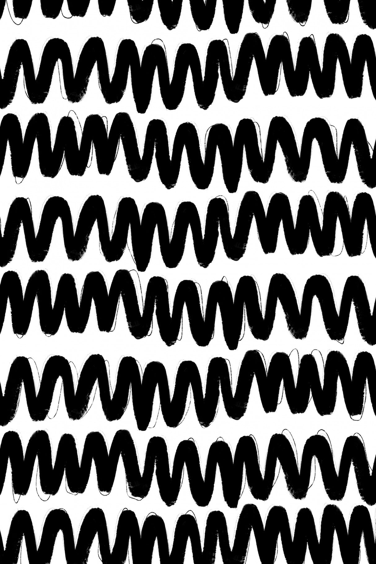 Black Zig Zag Pattern Poster och Canvastavla