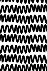 Black Zig Zag Pattern Poster och Canvastavla