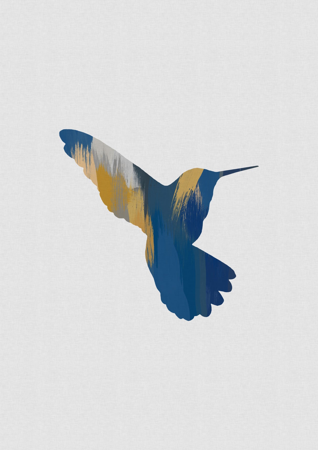 Blue & Yellow Hummingbird Ii Poster och Canvastavla