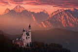 Red morning above the castle Poster och Canvastavla