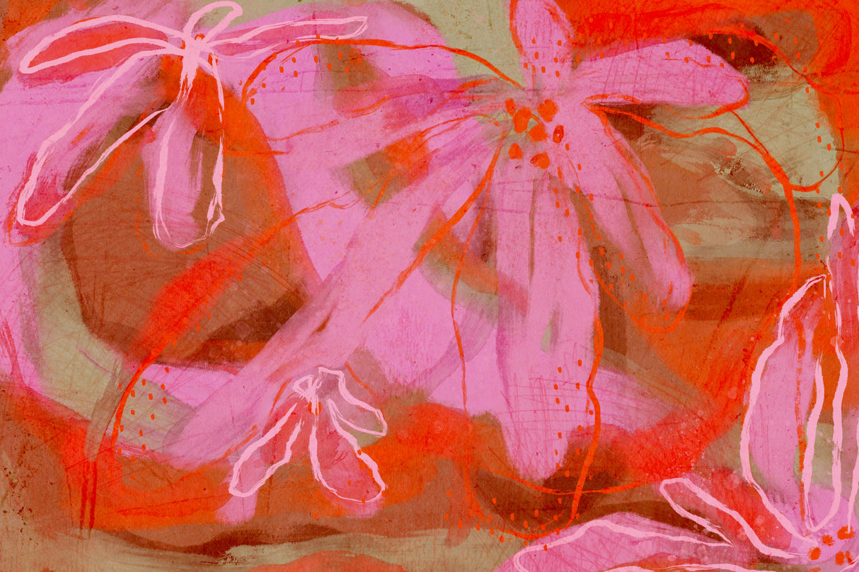 Coral Flower Rythm Poster och Canvastavla