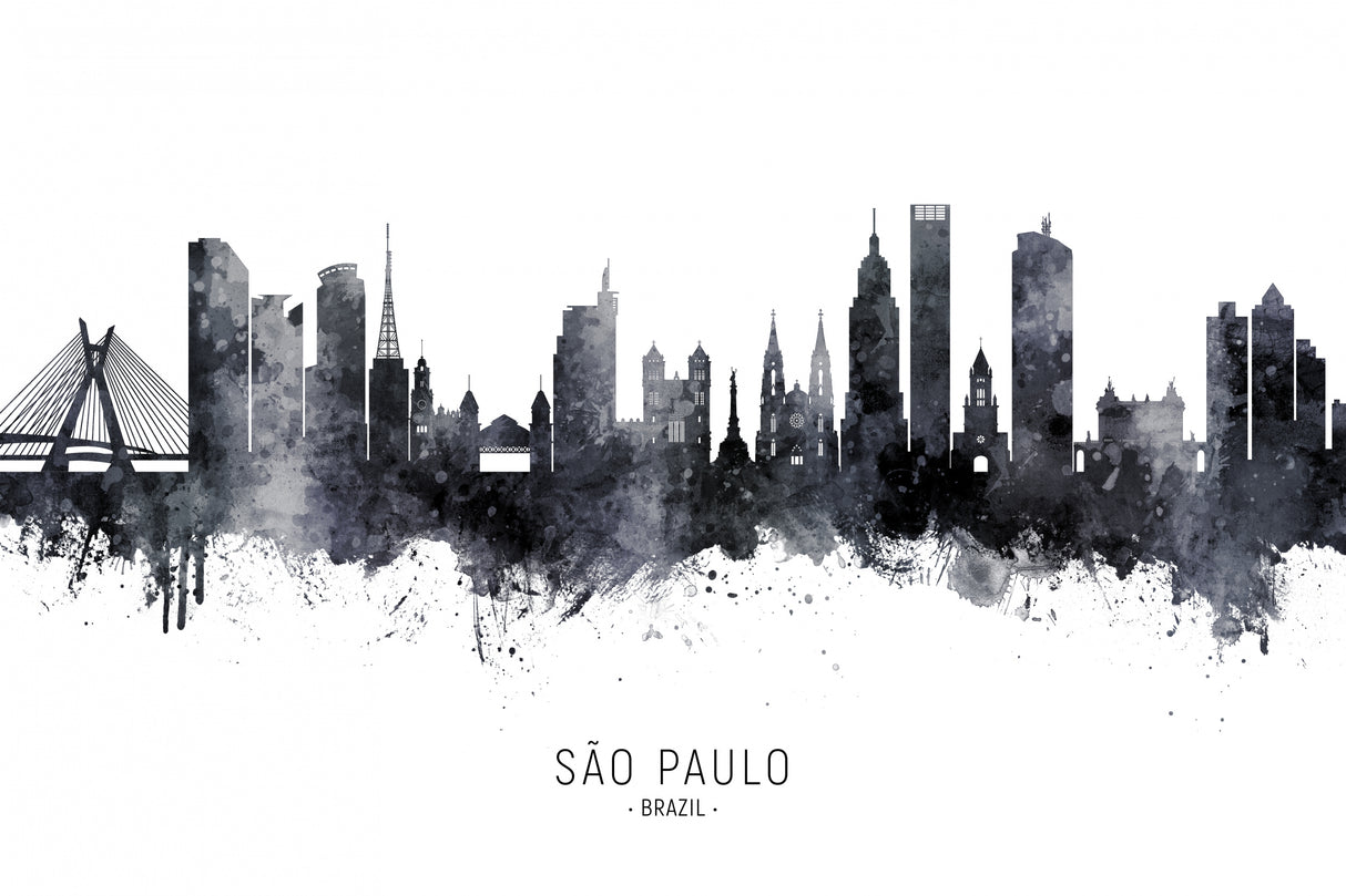São Paulo Skyline Brazil Poster och Canvastavla