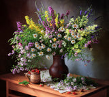 Still life with wildflowers and berries Poster och Canvastavla