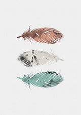 Pastel Feathers Poster och Canvastavla
