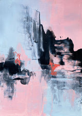 Pink and Grey Abstract 1 Poster och Canvastavla