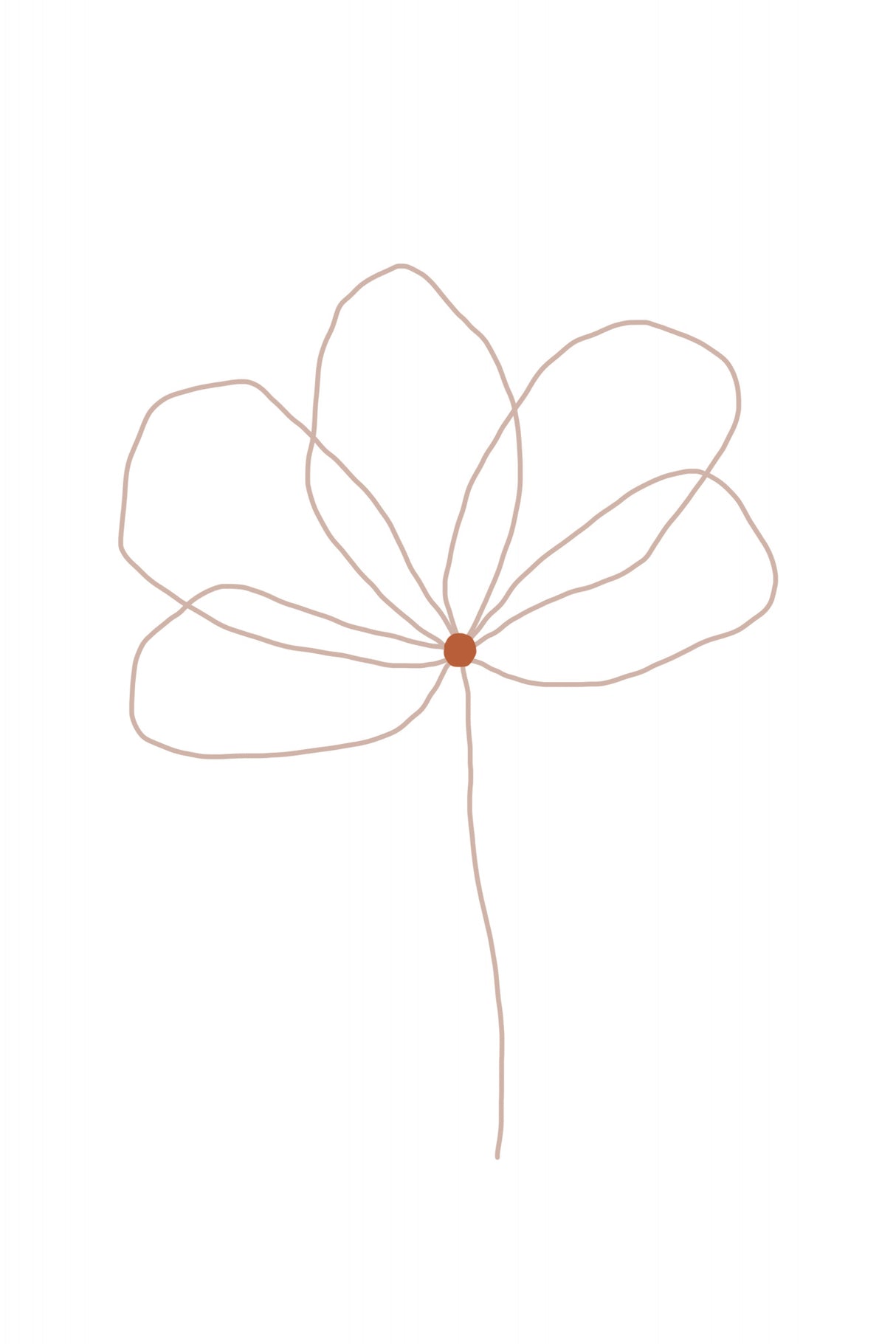 Line Flower Poster och Canvastavla