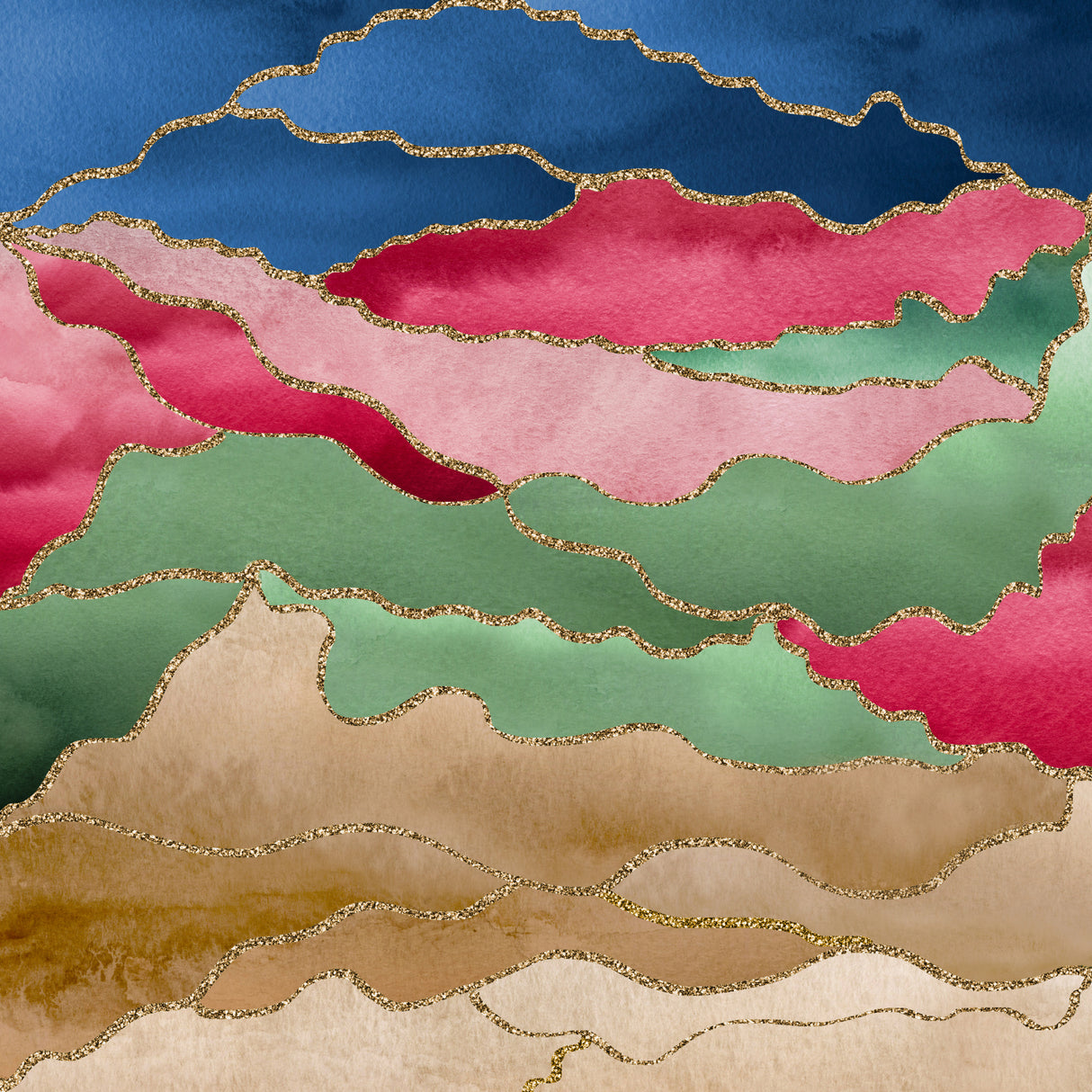Abstract Watercolor Landscape Poster och Canvastavla