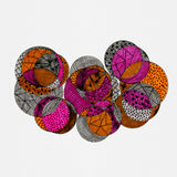 Circles Interlocking Pink Orange Gray Abstract Poster och Canvastavla