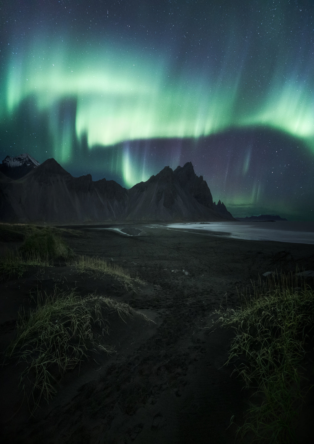 Verstrahorn beach. Poster och Canvastavla