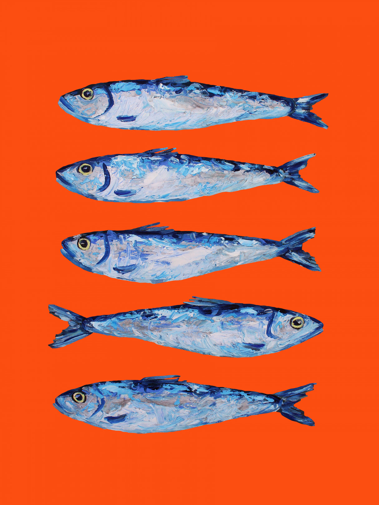Sardines on Orange Poster och Canvastavla