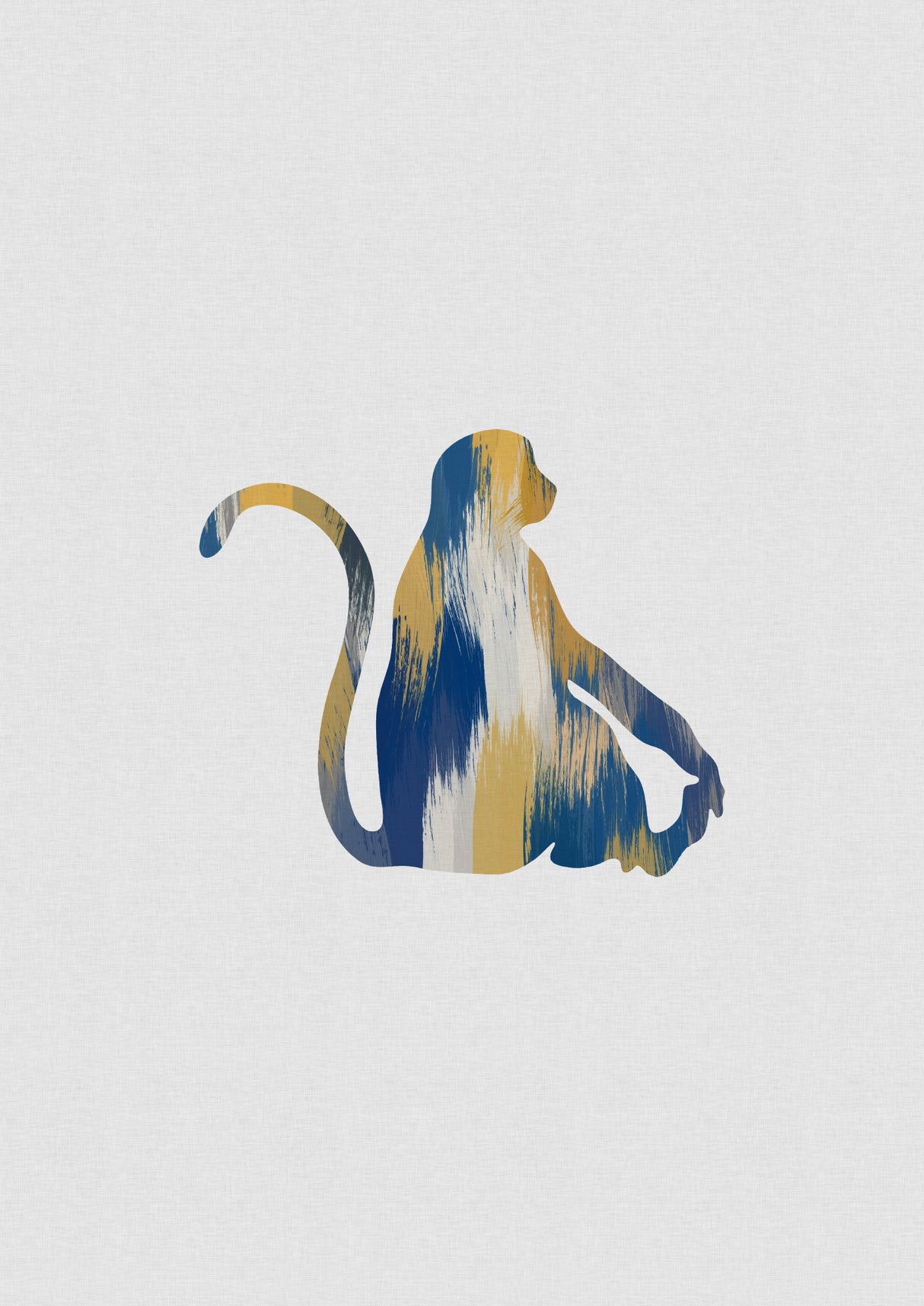 Monkey Blue & Yellow Poster och Canvastavla