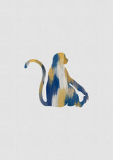 Monkey Blue & Yellow Poster och Canvastavla