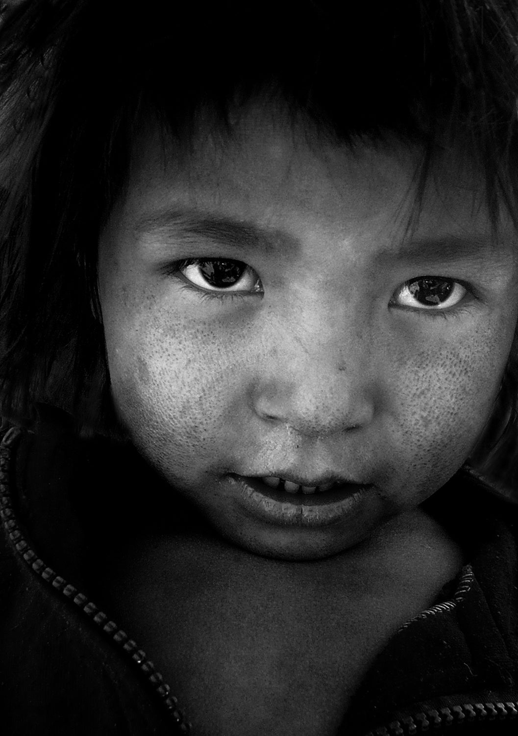 Nepal monochrome portraits of children (series) Poster och Canvastavla