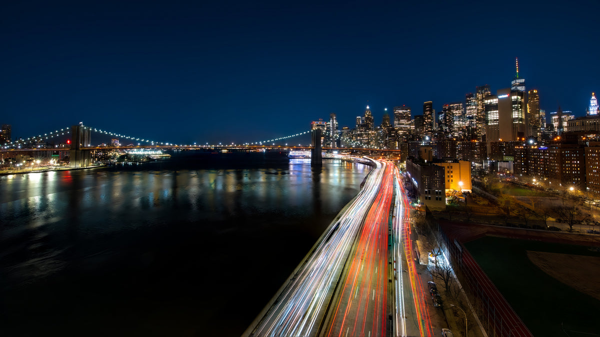 New York Light Night Poster och Canvastavla