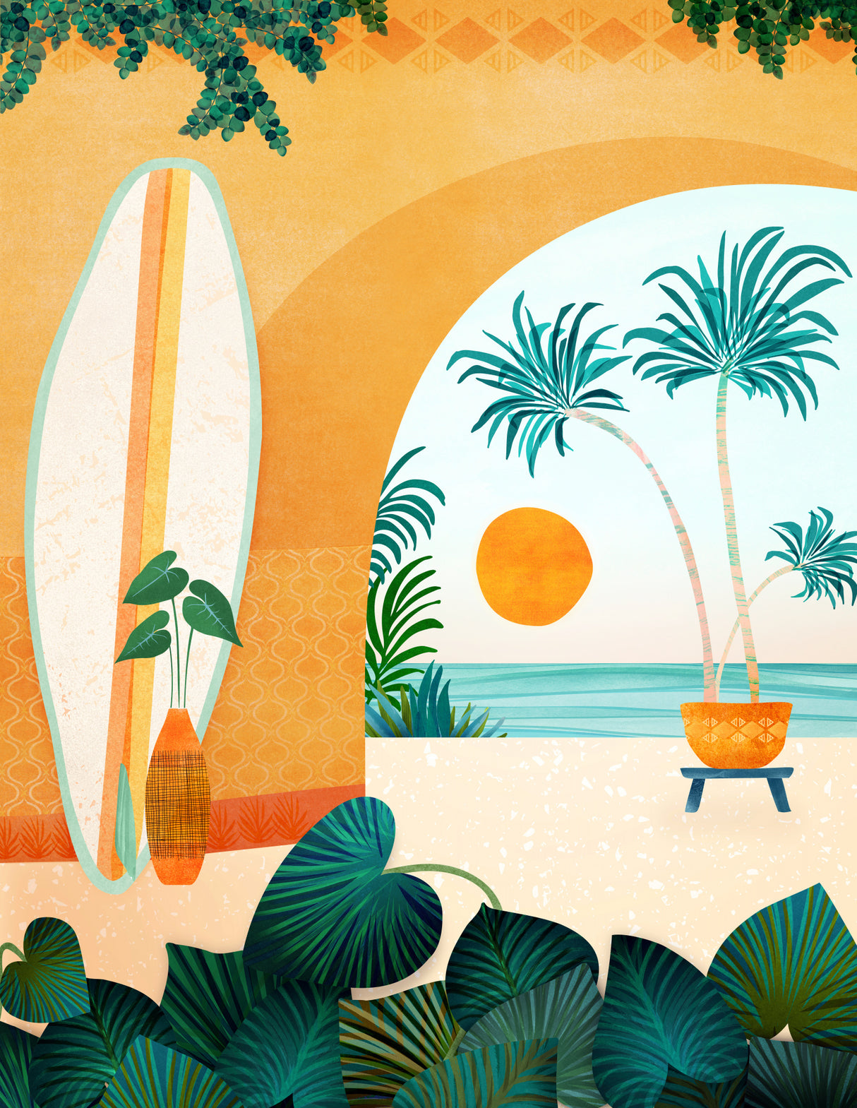 Seaside Surf Retreat V2 Poster och Canvastavla