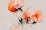 Filigree Coral Flowers Poster och Canvastavla