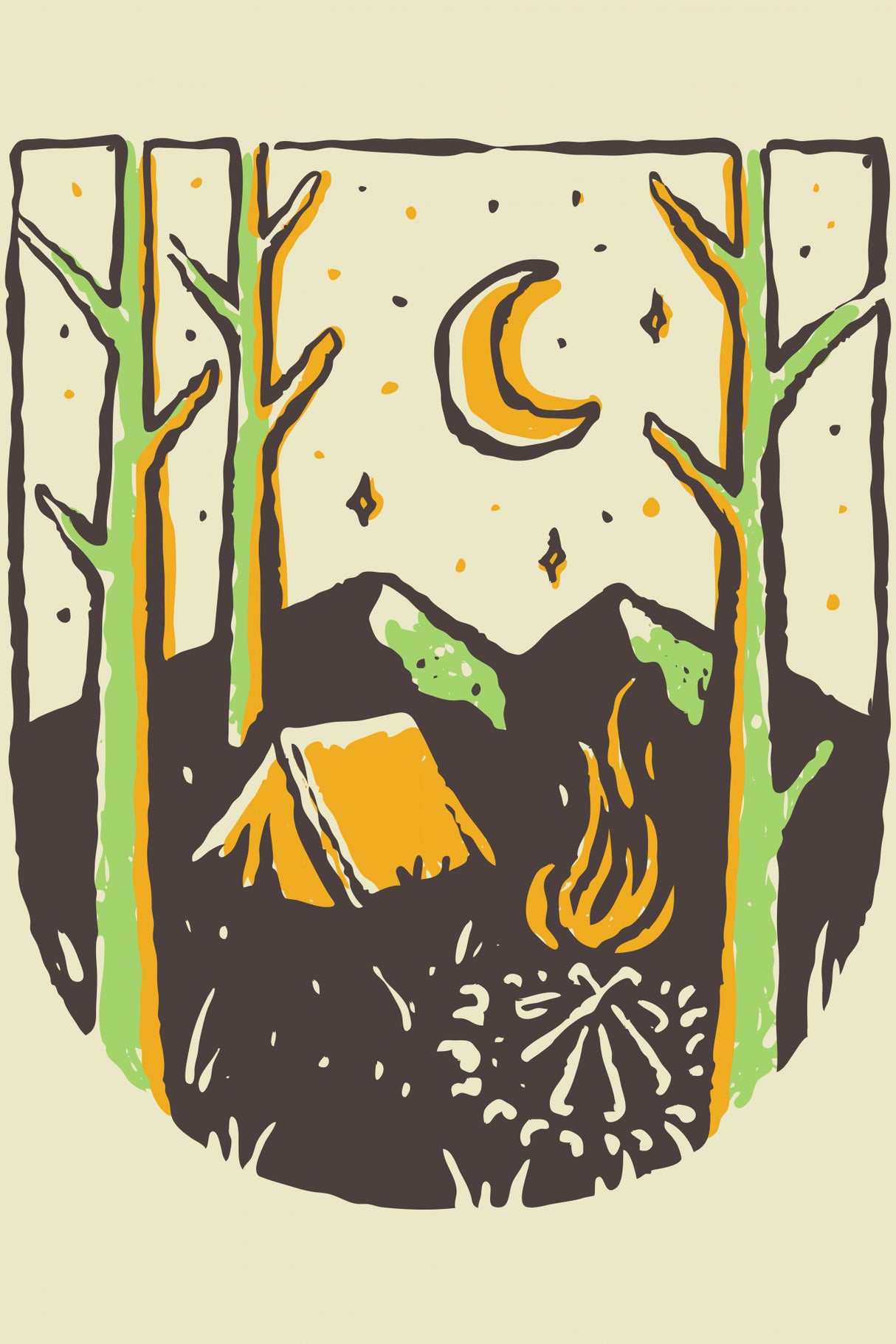 Camp Vibes Only Poster och Canvastavla