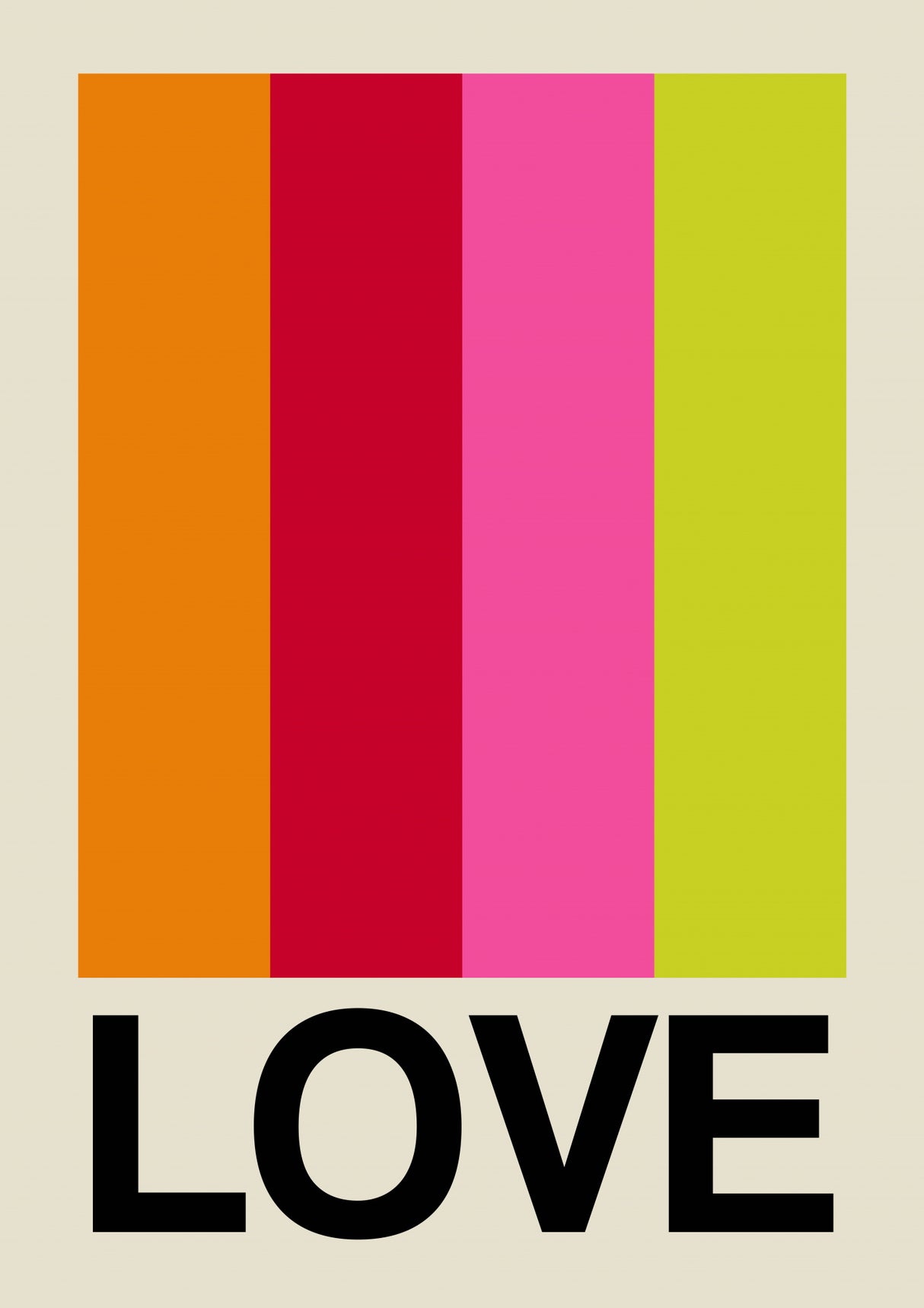 Retro Stripe LOVE Fruit Poster och Canvastavla