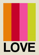 Retro Stripe LOVE Fruit Poster och Canvastavla