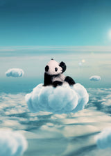 Flying Clouds With Baby Panda Poster och Canvastavla