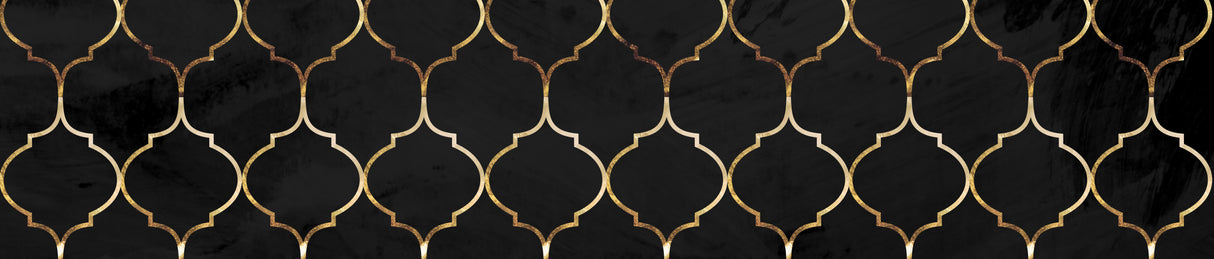 Moroccan wall mural black gold Poster och Canvastavla