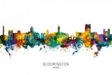 Bloomington Indiana Skyline Poster och Canvastavla