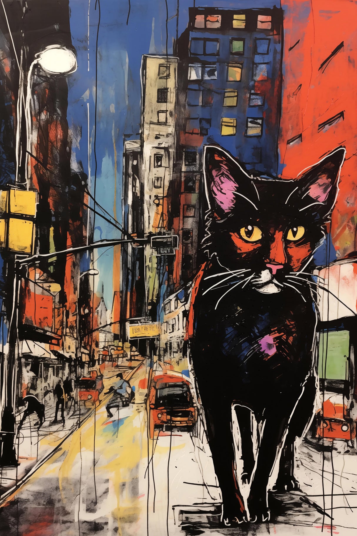 Down Town Cat Poster och Canvastavla