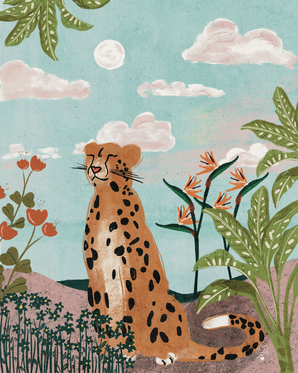 Leopard In Jungle  Erum Khalili.png Poster och Canvastavla