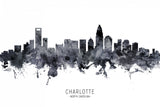 Charlotte North Carolina Skyline Poster och Canvastavla