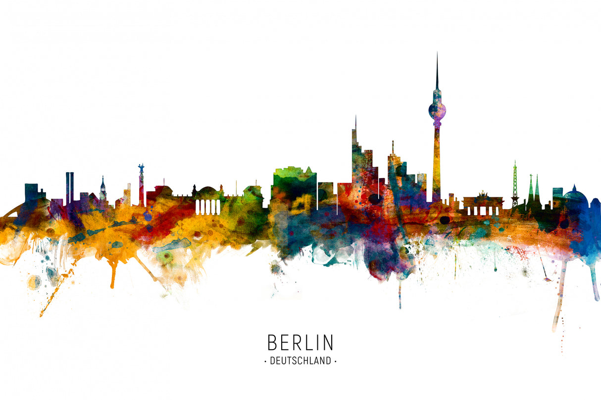 Berlin Germany Skyline Poster och Canvastavla