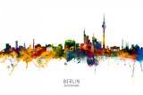 Berlin Germany Skyline Poster och Canvastavla