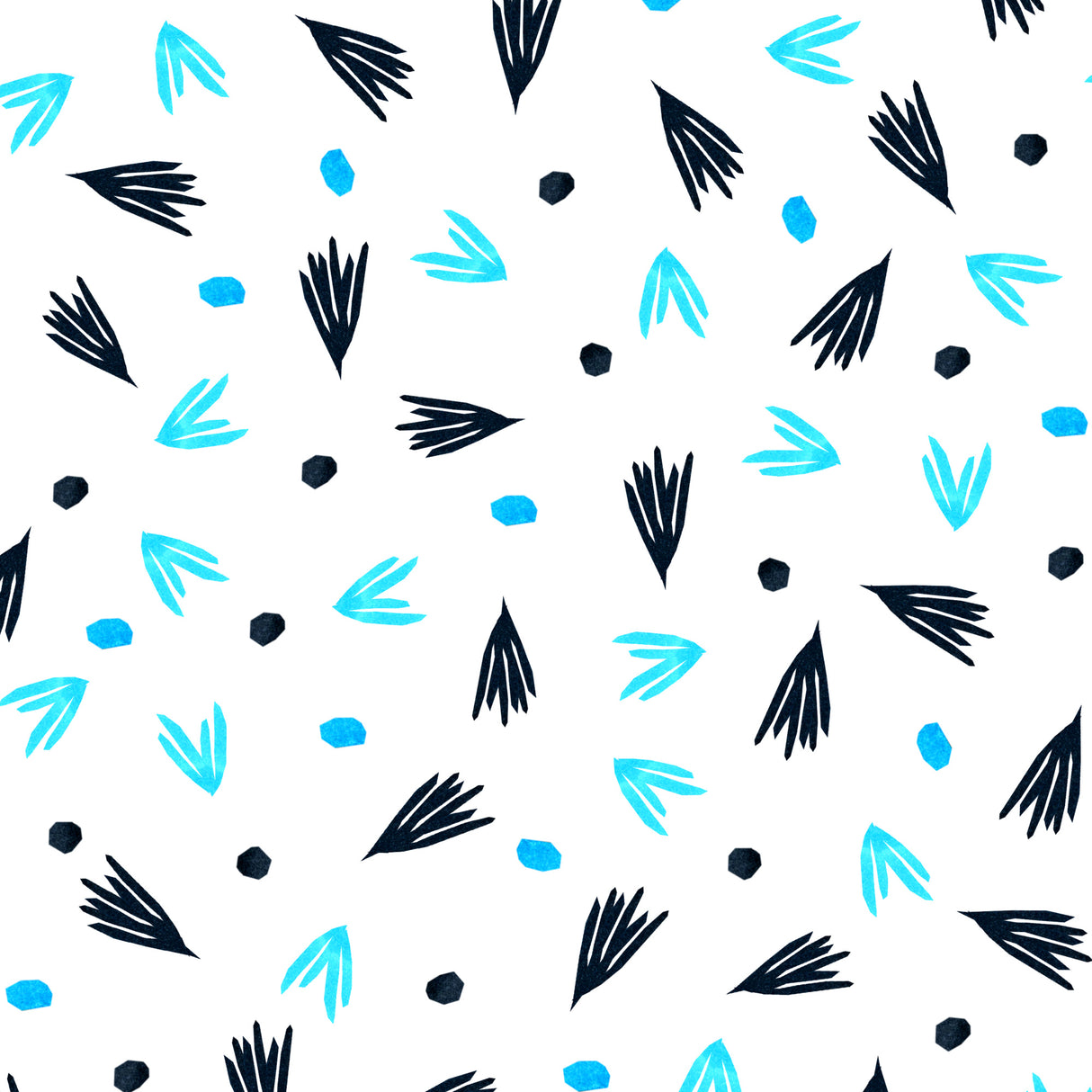 Pointers and Dots Black Blue Poster och Canvastavla