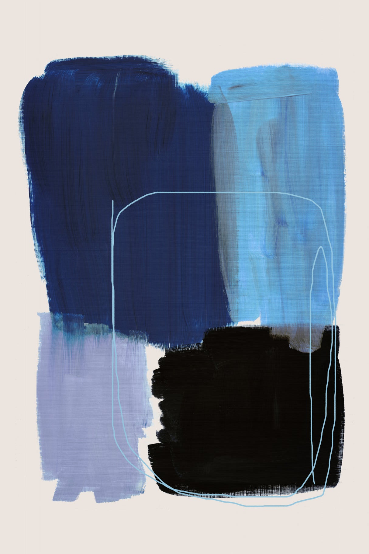 Abstract Brush Strokes 120x Poster och Canvastavla