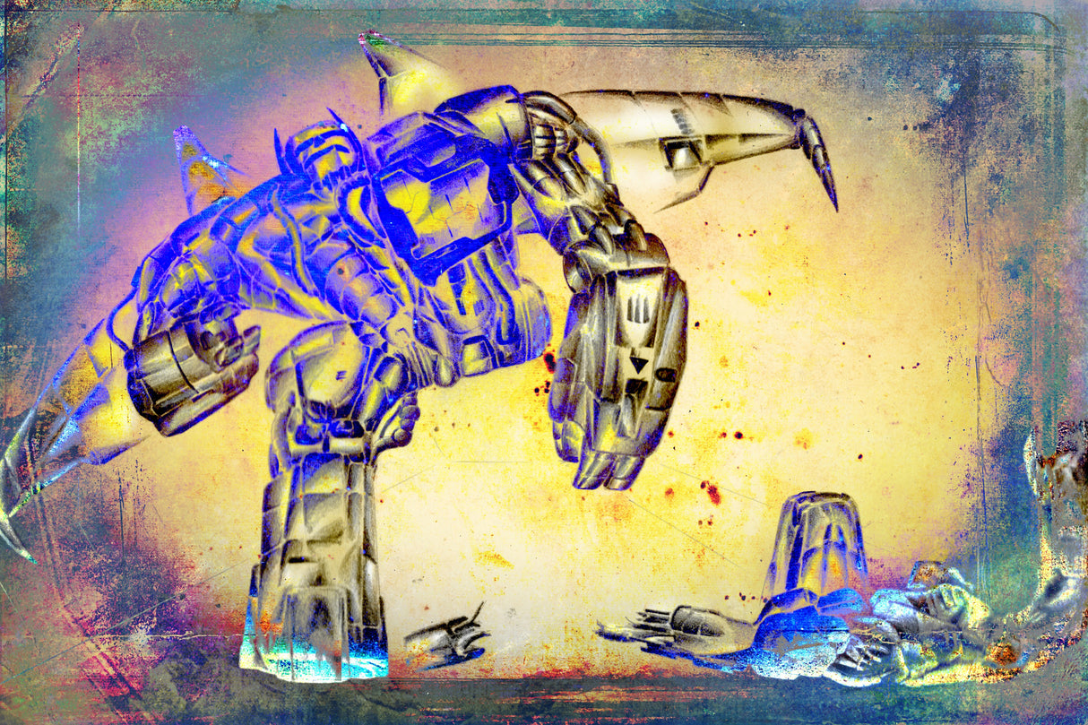 Robots at fighting Poster och Canvastavla