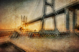 Sunrise near the bridge (Lisbon) Poster och Canvastavla