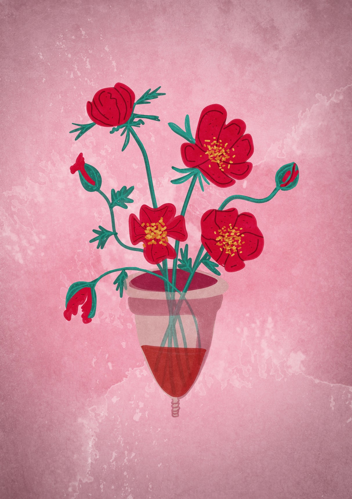 Cup of flowers Poster och Canvastavla