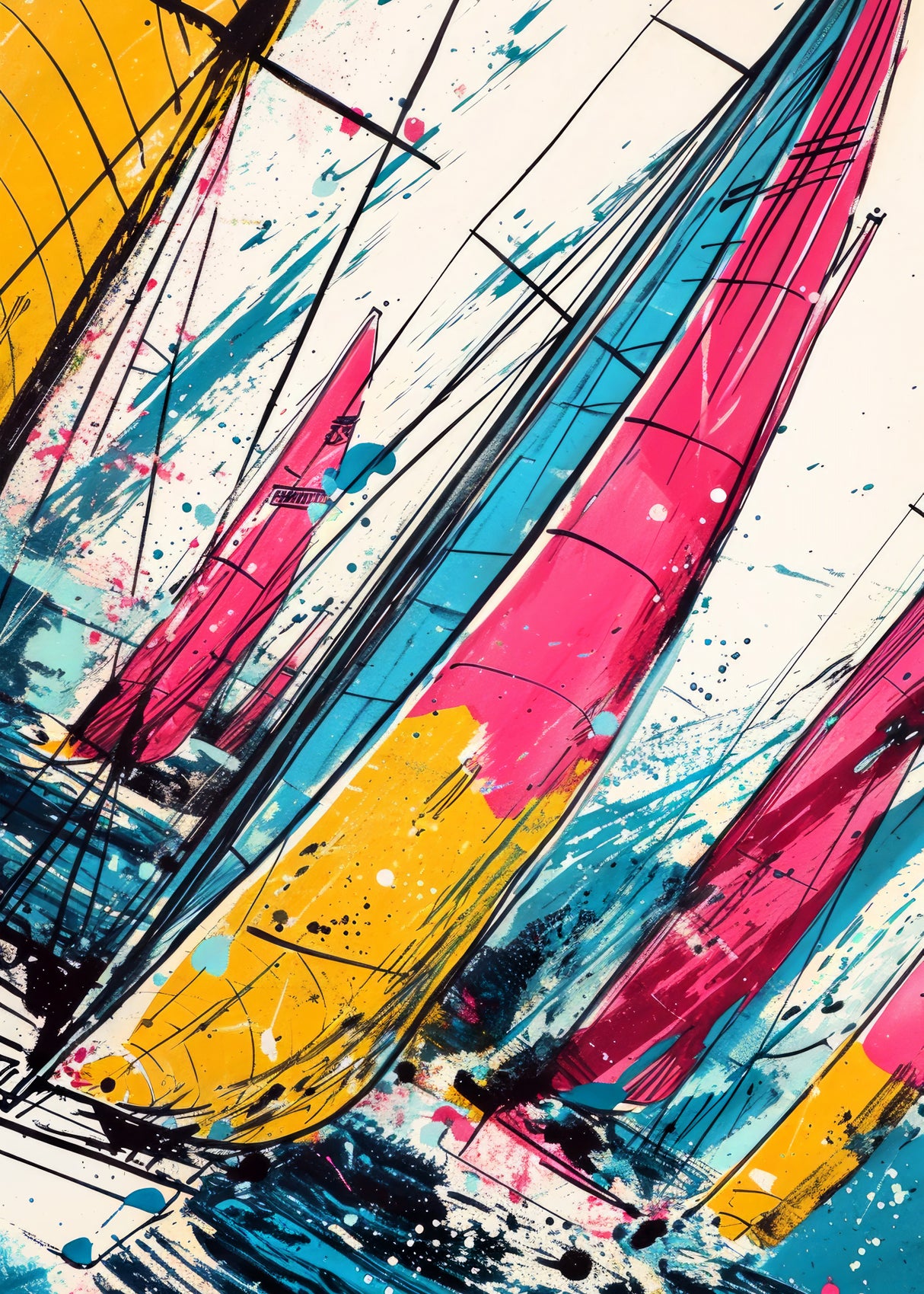 Yacht racing sport art 3 Poster och Canvastavla