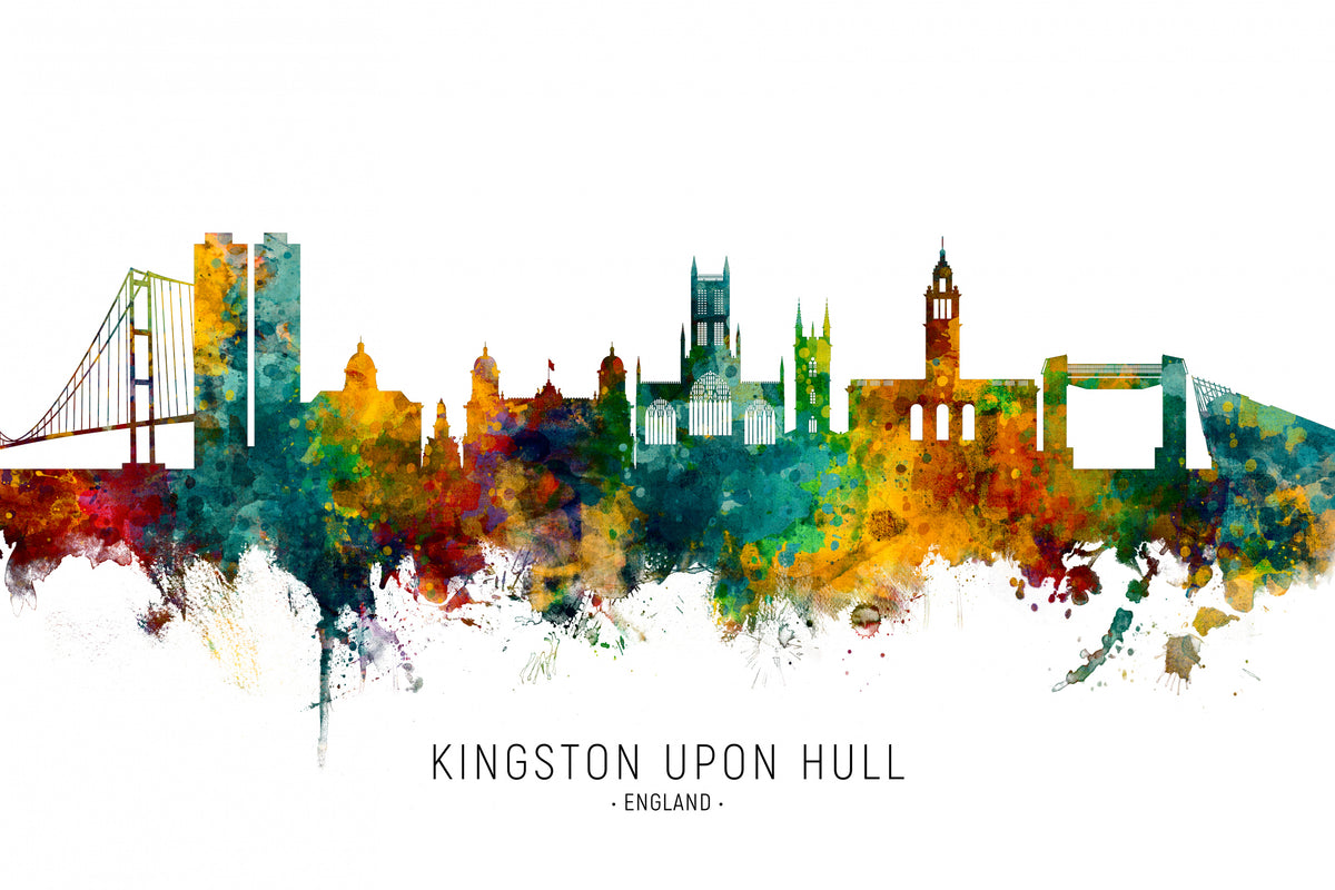 Kingston upon Hull England Skyline Poster och Canvastavla
