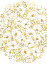 Gold California poppies Poster och Canvastavla