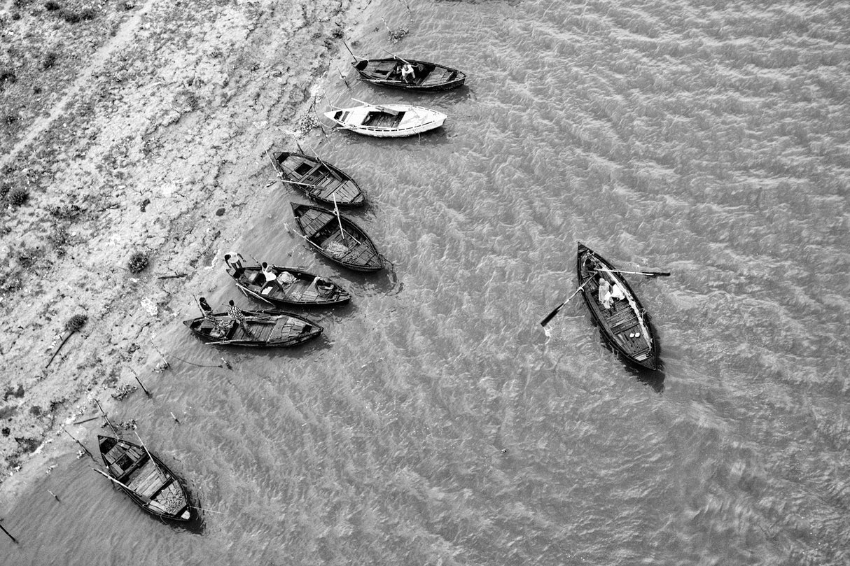 Boats in river Poster och Canvastavla
