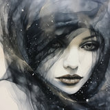 Black Ink Woman 1 Poster och Canvastavla