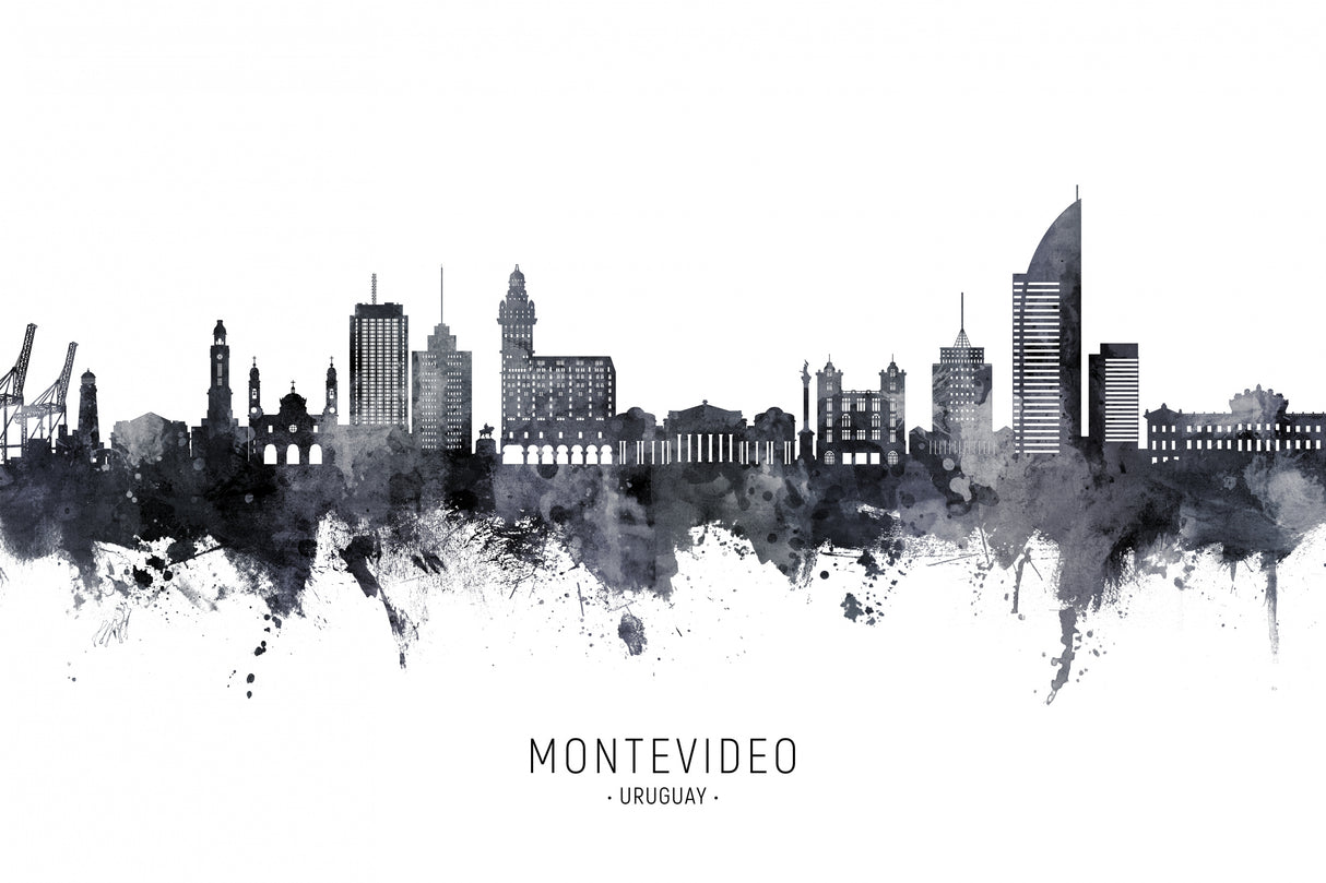Montevideo Skyline Uruguay Poster och Canvastavla