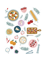 Italian Food Poster och Canvastavla