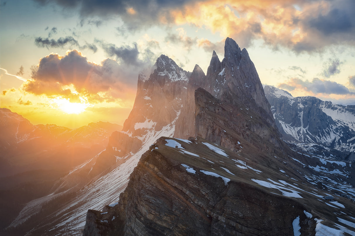 Sunrise at Seceda Poster och Canvastavla